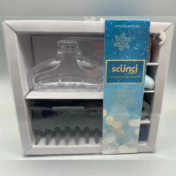 Scunchi Accessories - Scunchi Hair Claw Clip Set, 6 Clips, NIB
